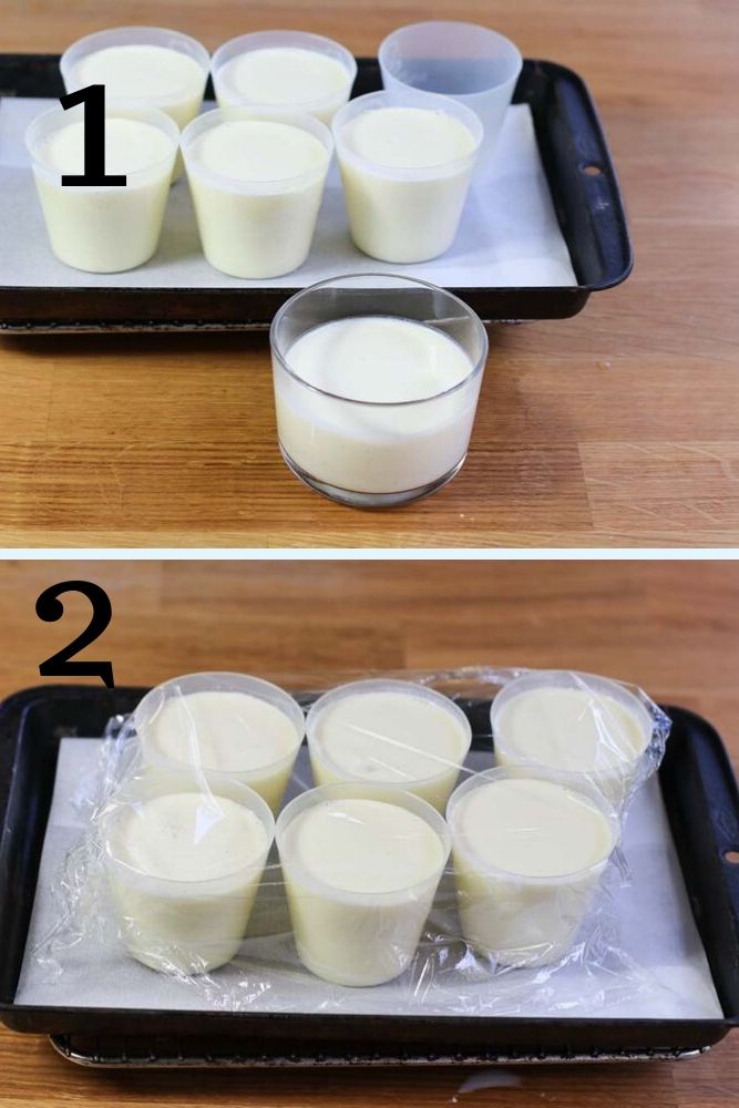 How to pour panna cotta into moulds