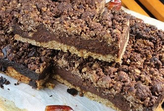 Chocolate Date Slice with fresh dates