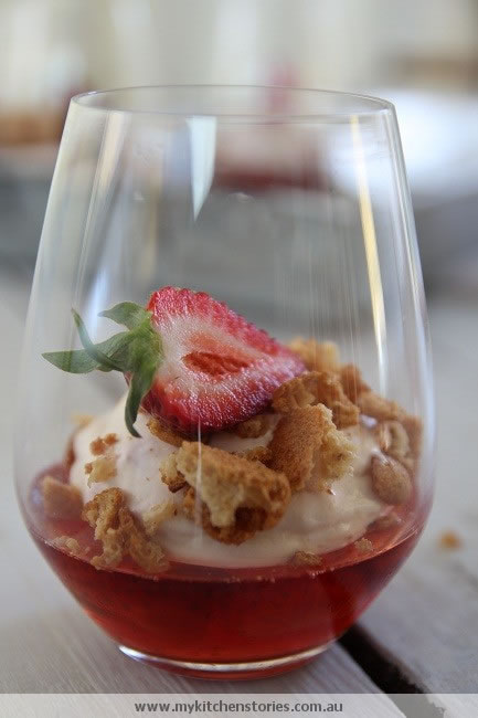 Lambrusco with Strawberry Cream in a glass