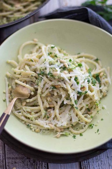 Spaghettini with Broccoli Pesto | My Kitchen Stories
