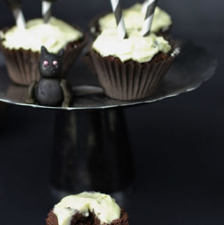 Chocolate Halloween Cupcakes with Witches legs