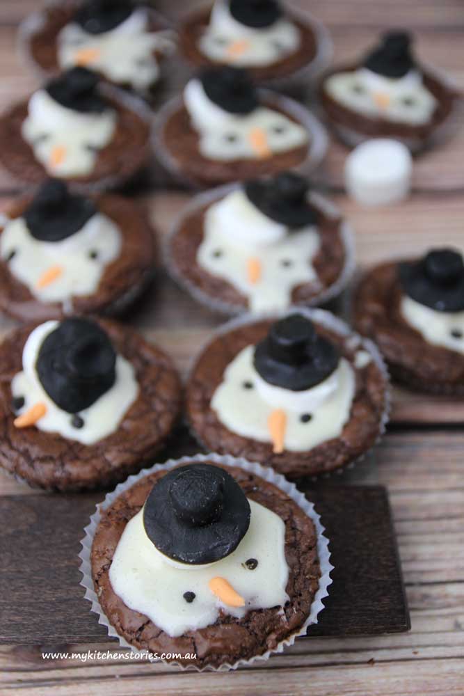 Melted snowman Brownies