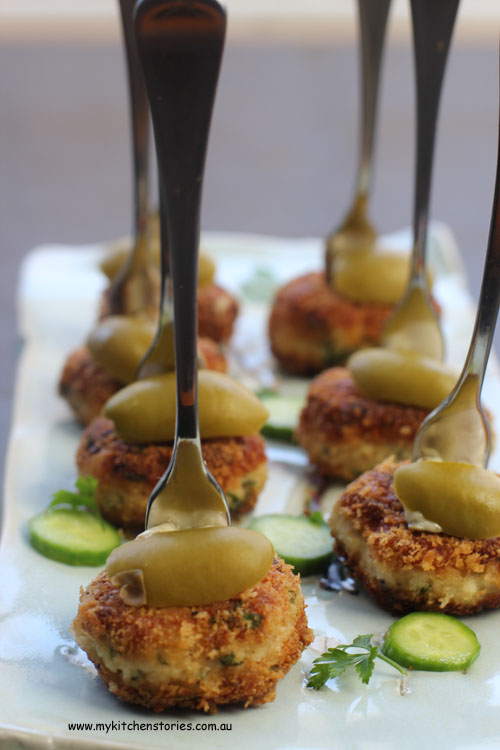 Tuna Cakes made small for parties