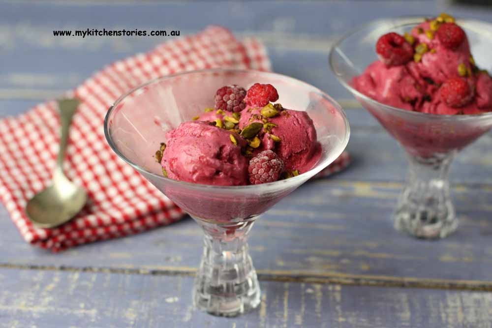 Raspberry and Coconut Ice cream