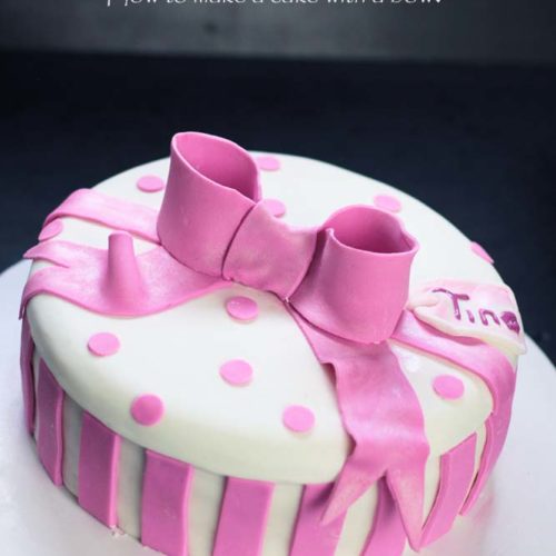 Pretty Ribbon Bow Cake. Girls love it! | My Kitchen Stories