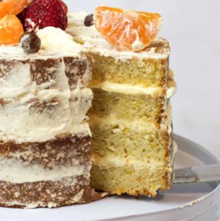 Mandarin Yoghurt Layer Cake naked and delicious