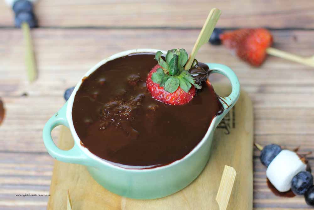Warm Fondue chocolate