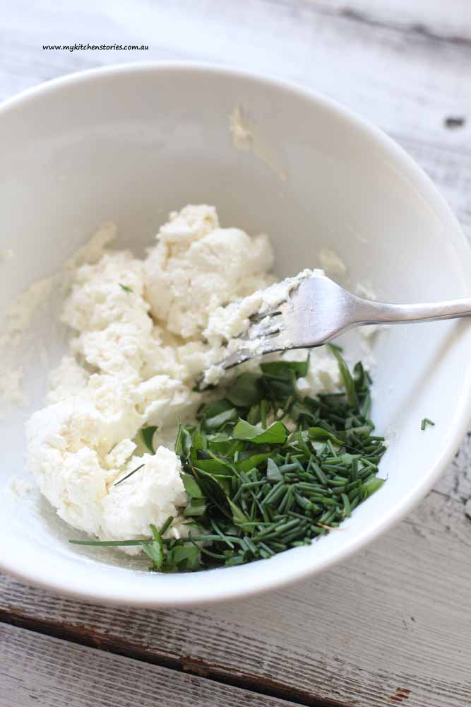 Goat cheese and herbs