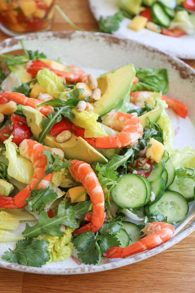 Prawn Salad, Avocado Mango Salsa with video | My Kitchen Stories