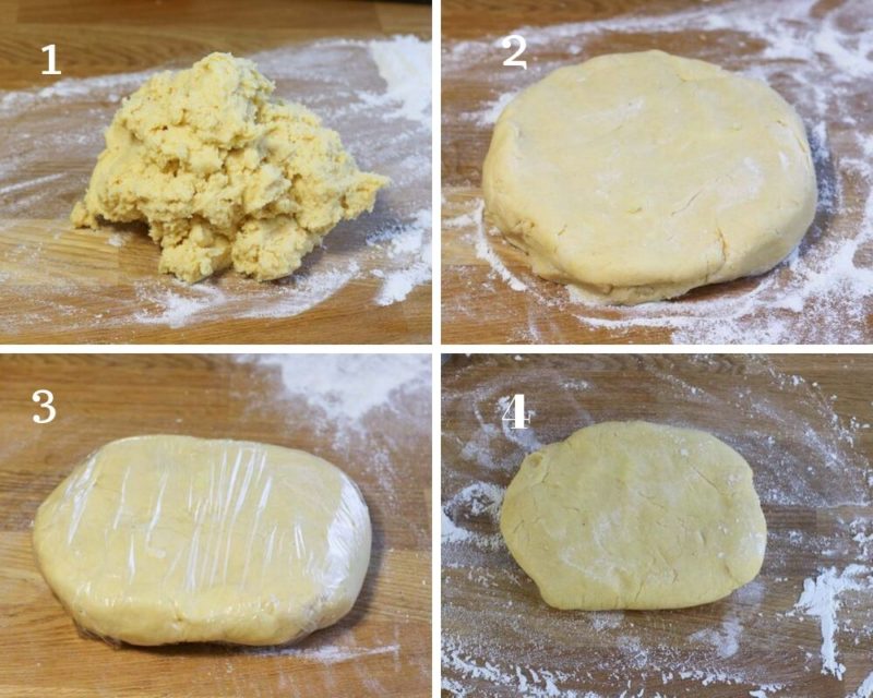 Stage 3 of making shortbread pastry