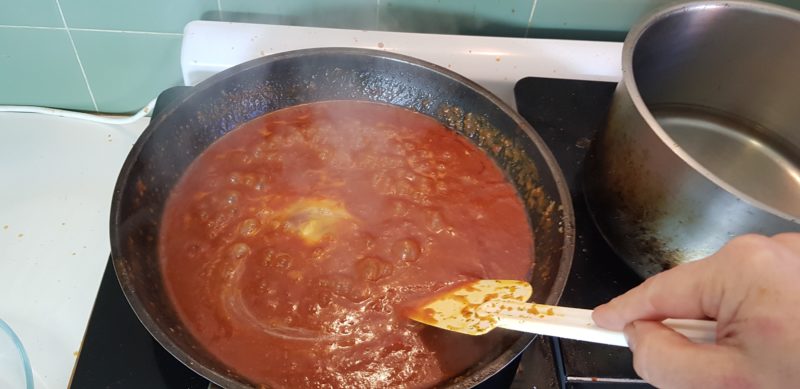 Stir well to finish the sauce. It will be richer and have nice egg streaks