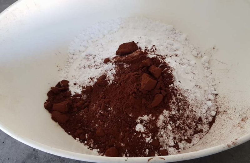 cocoa and icing sugar to make frosting