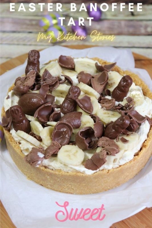 Banoffee tart with easter eggs