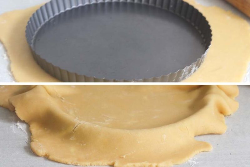 Lining a tin with pastry
