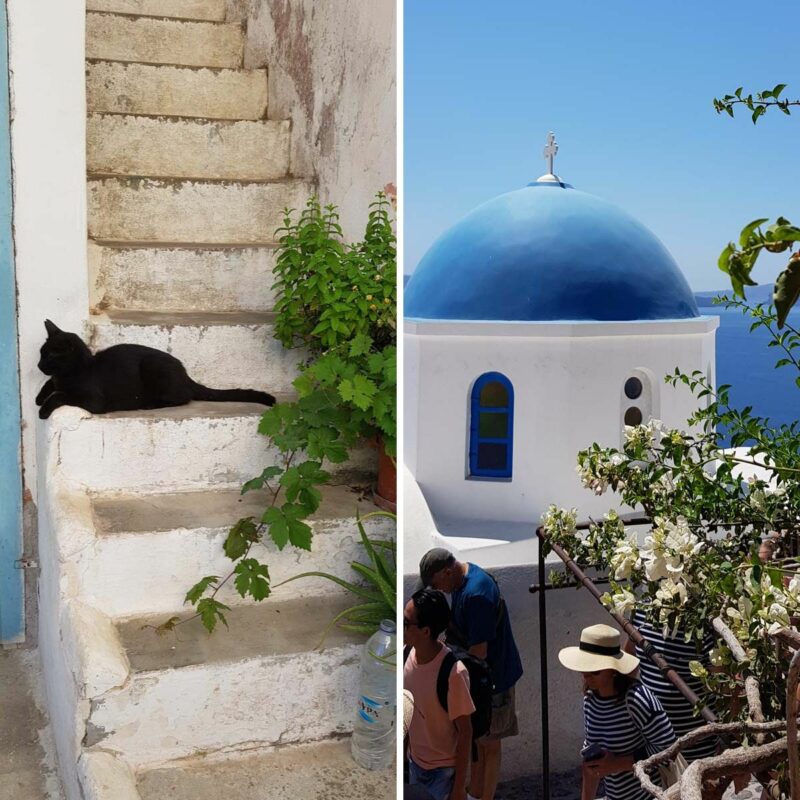 The excitment of day tripping. santorini and kicking back in villages