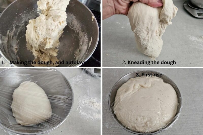 Preparing the dough for bread