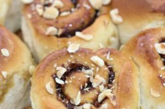 Nutella orange and chocolate scrolls with nuts
